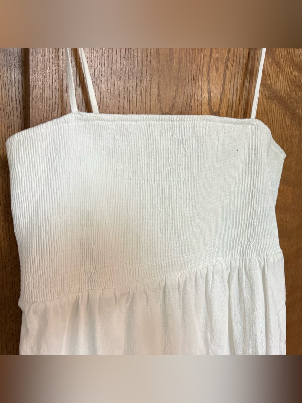 White Tiered Smocked Bodice Sundress - Picture 2 of 5